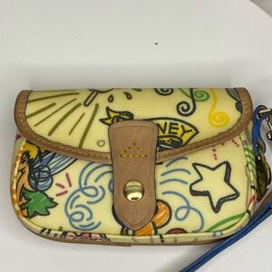 Dooney & Bourke Retired Disney Print Canvas/Leather Wristlet